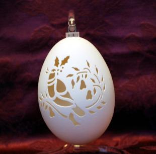 Goose Egg Blown and Carved
